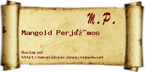 Mangold Perjámos névjegykártya